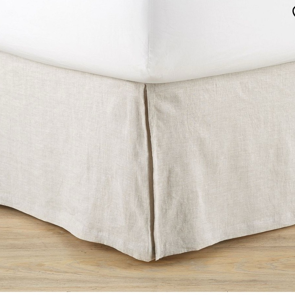 Belgian‎ Flax Linen Boxspring Cover in White